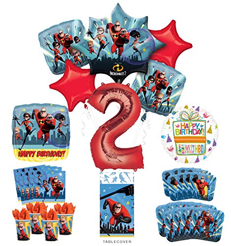 Incredibles Party Supplies 8 Guests 2nd Birthday Balloon Bouquet Decorations