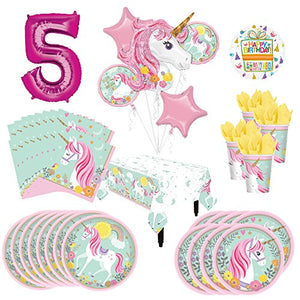 Magical Unicorn Party Supplies 8 Guests 5th Birthday Balloon Bouquet Decorations