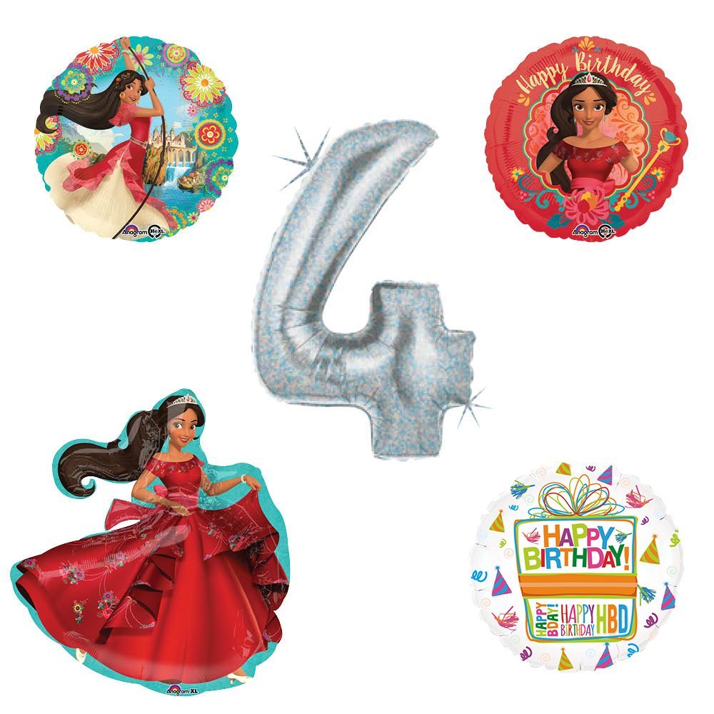 Princess Elena Of Avalor Holographic 4th Birthday Party Balloon Kit Decorating Supplies