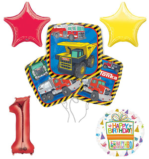 Tonka Truck 1st Birthday Party Supplies and Balloon Decoration Bouquet Kit