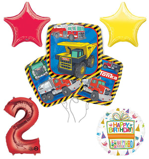 Tonka Truck 2nd Birthday Party Supplies and Balloon Decoration Bouquet Kit