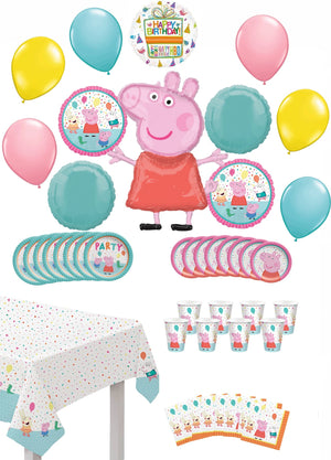 The Ultimate 8 Guest 53pc Peppa Pig Birthday Party Supplies and Balloon Decoration Kit