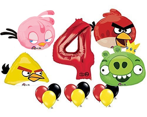 The Ultimate Angry Birds 4th Birthday Party Supplies and Balloon Decorations