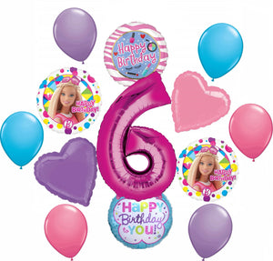 Barbie 6th Birthday Party Supplies and Balloon Bouquet Decorations